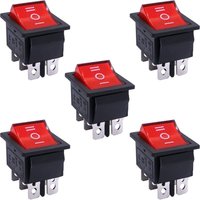 Qiedie - Stück Wippschalter ein/aus/ein dpdt 6 Pin 3 Position Wippschalter mit roter LED-Anzeige 16 a 250 v für Auto lkw Boot Haushaltsgeräte von QIEDIE