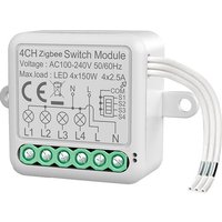Qiedie - Tuya Smart Switch ZigBee Remote Switch Modul Unsichtbarer Schalter Zero Fire Versteckter Schalter Timer, ZigBee Zero Fire 4-Wege von QIEDIE