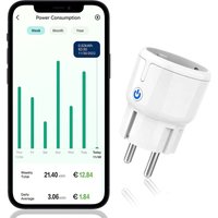 WLAN-Steckdose mit Leistungsmessung, WLAN-Steckdose, Mini-Design, Energieverbrauch, Energiekostenmessung und -zähler, Sprachsteuerung mit Alexa & von GOTRAYS