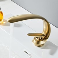 Waschtischarmaturen, Badezimmer, Messing, Waschbecken-Mischbatterie, Einloch-Waschtisch, Kran, Toilette, Kunst-Waschtischarmatur-Gold von QIEDIE