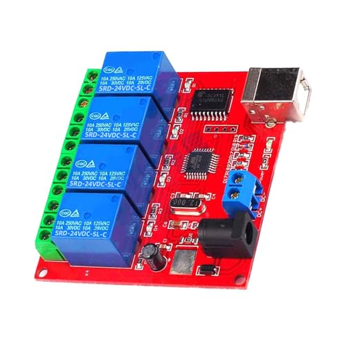 QIEIEI 4-K-USB-Steuerrelaismodul ULN2803 5V 12V 24V Intelligente Schaltung für PC-Automatisierung und Erweiterungsplatine von QIEIEI