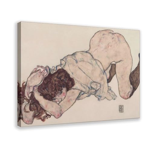 QIENAZIO Egon Schiele – Kniendes Mädchen auf Leinwand, Poster und Drucke, ästhetische Dekoration für Schlafzimmer, Büro, 50 x 75 cm QIENAZIO Egon Schiele – Kniendes Mädchen auf Leinwand, Poster und Drucke, ästhetische Dekoration für Schlafzimmer, Büro, 50 x 75 cm von QIENAZIO