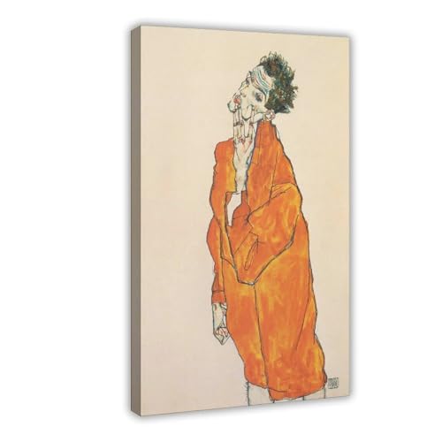 QIENAZIO Egon Schiele – Selbstbildnis in Orangerjacke, Leinwand-Poster, Wandkunst, Schlafzimmer, Büro, Küche, Dekoration, Geschenke, 50 x 75 cm QIENAZIO Egon Schiele – Selbstbildnis in Orangerjacke, Leinwand-Poster, Wandkunst, Schlafzimmer, Büro, Küche, Dekoration, Geschenke, 50 x 75 cm von QIENAZIO