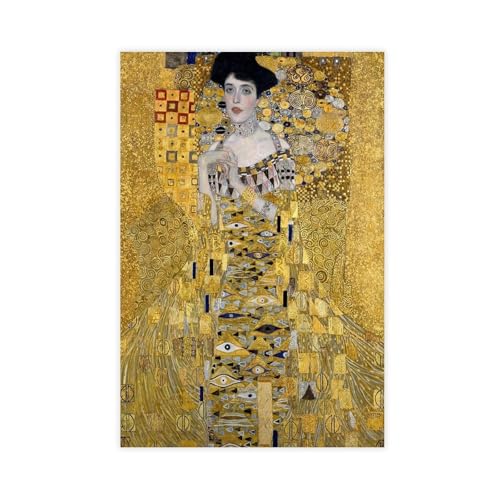 QIENAZIO Gustav Klimt Portrait von Adele Bloch-Bauer auf Leinwand, modernes Poster, Wandkunst, Dekordrucke, Gemälde, Wohnzimmer, Schlafzimmer, Dekoration, 50 x 75 cm QIENAZIO Gustav Klimt Portrait von Adele Bloch-Bauer auf Leinwand, modernes Poster, Wandkunst, Dekordrucke, Gemälde, Wohnzimmer, Schlafzimmer, Dekoration, 50 x 75 cm von QIENAZIO