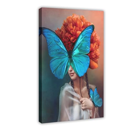 QIENAZIO Modische Dekoration, Frauen- und Schmetterlings-Poster, Leinwand-Poster, Wandkunst, Schlafzimmer, Büro, Küche, Dekoration, Geschenke, 50 x 75 cm QIENAZIO Modische Dekoration, Frauen- und Schmetterlings-Poster, Leinwand-Poster, Wandkunst, Schlafzimmer, Büro, Küche, Dekoration, Geschenke, 50 x 75 cm von QIENAZIO