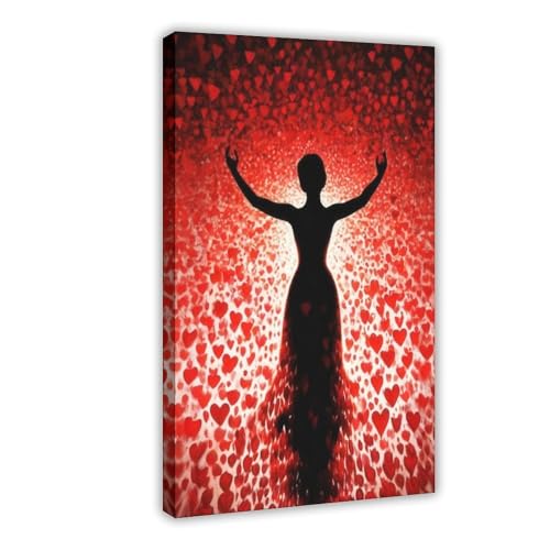 QIENAZIO Romantische Wandkunst auf Leinwand, Motiv: Frau, Herzmotiv, Poster und Drucke, Raumdekoration, 60 x 90 cm QIENAZIO Romantische Wandkunst auf Leinwand, Motiv: Frau, Herzmotiv, Poster und Drucke, Raumdekoration, 60 x 90 cm von QIENAZIO