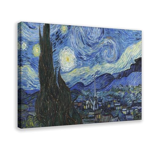 QIENAZIO Vincent Van Gogh – Sternennacht auf Leinwand, Wandkunst, Poster und Drucke, ästhetische Raumdekoration, 60 x 90 cm QIENAZIO Vincent Van Gogh – Sternennacht auf Leinwand, Wandkunst, Poster und Drucke, ästhetische Raumdekoration, 60 x 90 cm von QIENAZIO