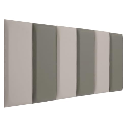 QIERF 6-teiliges Kopfteil-Zierleisten-Set für Kinderbetten Wandpaneele Kopfteil-Aufprallschutzplatten 60 * 20cm für Verwendung als Wanddekoration (Dunkelgrau + Hellgrau) von QIERF