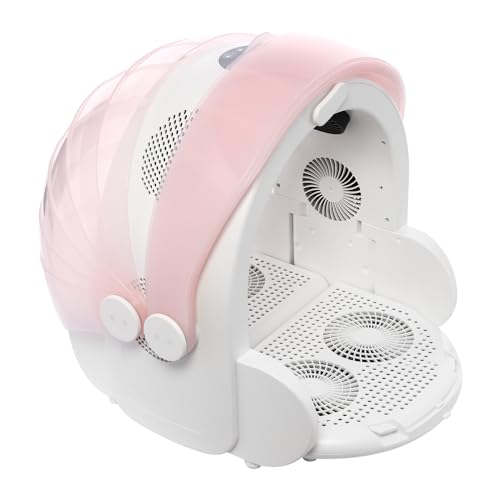 QIERF Haustiertrockenbox Zusammenklappbare Trockenbox 360° Luftstrom Trocknungsmaschine 600W, 8 Ventilatoren, 4 Windstufen, 25-43℃ einstellbar für Katzen kleine Hunde Haus Tierhandlungen von QIERF