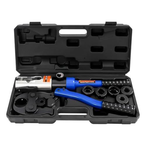 QIERF Hydraulische Crimpzange Hydraulisches Werkzeug Fachhydraulische Klemmvorrichtung V12, V15, V18, V22, V28 für Kupferrohre, Blau von QIERF
