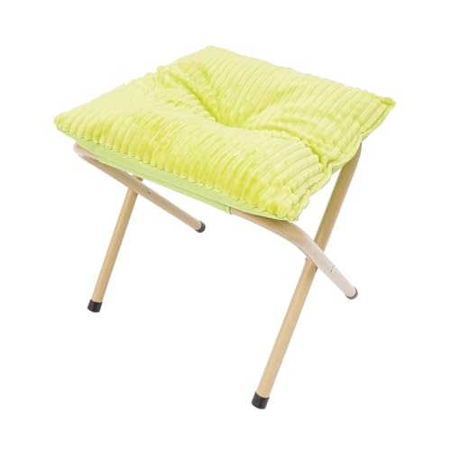 QIERF Klapphocker, Klappbar Fußhocker Faltbarer Camping Hocker 34cm Höhe, 100kg Tragfähigkeit für Büro Wohnzimmer, Kaffee, Kann als Fußhocker oder normaler Hocker verwendet Werden (Fruchtgrün) von QIERF