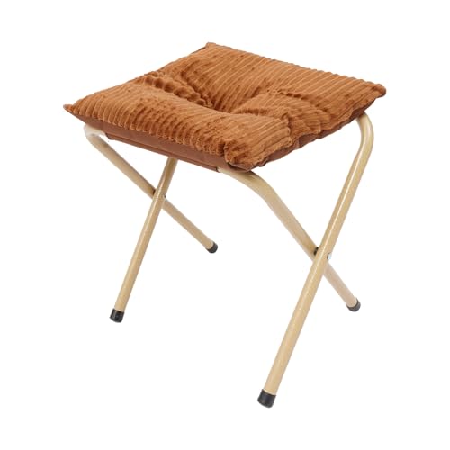 QIERF Klapphocker, Klappbar Fußhocker Faltbarer Camping Hocker 34cm Höhe, 100kg Tragfähigkeit für Büro Wohnzimmer, Kaffee, Kann als Fußhocker oder normaler Hocker verwendet Werden (Kaffee) von QIERF
