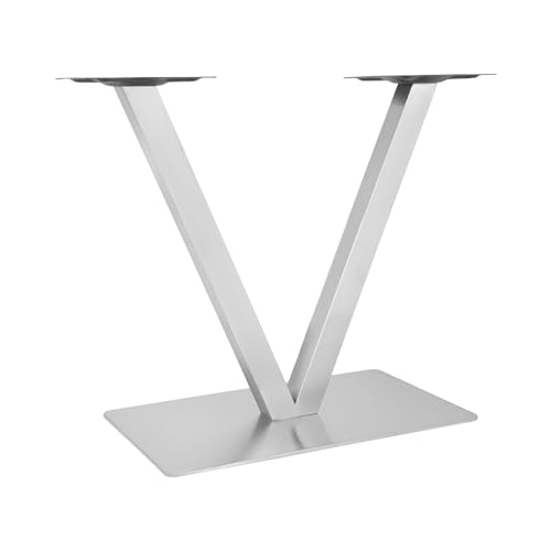 QIERF V Form Tischbein Edelstahl Tischstütze Tischuntergestell Hohe Tragfähigkeit 20kg Belastbar Moderner Stil für Esstisch, Couchtisch, Küchentisch, Restaurant und Bar, 70×40×70 cm von QIERF