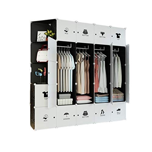 QIFFIY Kleiderschrank Garderobe Kunststoff Tragbare Kleiderschrank for Schlafzimmer Kleidung Schrank Kommode Mehrzweckwürfel Speicherorganisator Umzugskartons Schrank (Color : C) von QIFFIY