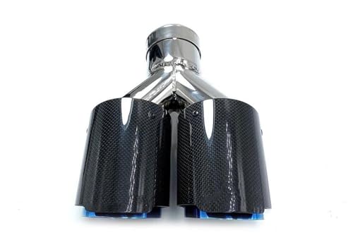 Auspuff Schalldämpfer 1 STÜCK Glänzender Gerader Kohlenstoffblauer Edelstahl-Doppelspitzen-Schalldämpfer Mit Gleicher Länge Und Mittlerer Auspuffspitze Endrohre & Endrohrteile(80MM IN-101MM OUT) Auspuff Schalldämpfer 1 STÜCK Glänzender Gerader Kohlenstoffblauer Edelstahl-Doppelspitzen-Schalldämpfer Mit Gleicher Länge Und Mittlerer Auspuffspitze Endrohre & Endrohrteile(80MM IN-101MM OUT) von QIFHFBA