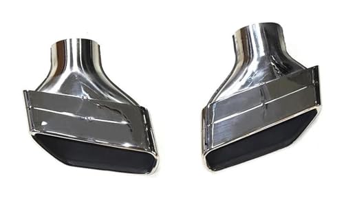 QIFHFBA Auspuff Schalldämpfer 1 Paar 304 Edelstahl Auto Auspuff Spitze Schalldämpfer Spitze Quadratische Düse Design Auspuffrohr Für G30 G31 G32 530i 540i Endrohre & Endrohrteile(Silver Type B) von QIFHFBA