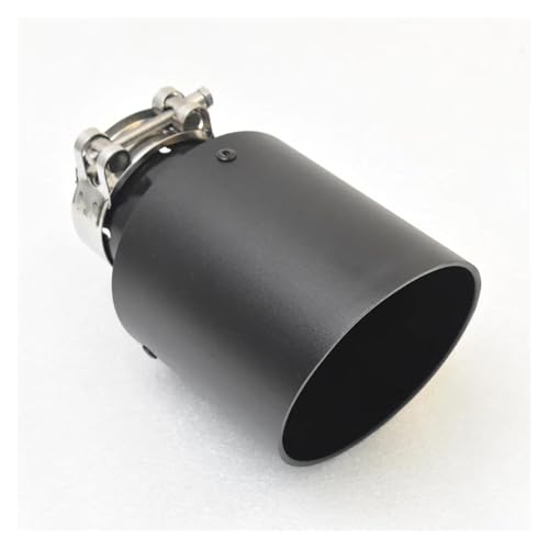 QIFHFBA Auspuff Schalldämpfer 1 Stück Aluminium Legierung Matt Schwarz Edelstahl Auspuff Auto Auto Teile Geändert Tip Tail Zubehör Für E46 F30 Xf Endrohre & Endrohrteile(48MM IN- 105MM Out) von QIFHFBA