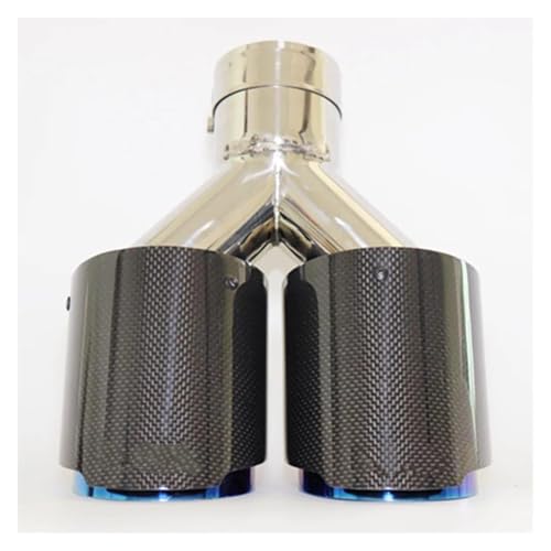 QIFHFBA Auspuff Schalldämpfer 1 Stück Auto Carbon Faser Schalldämpfer Spitze Y Form Doppel Ausgang Auspuffrohr Schalldämpfer Düse Dekoration Endrohre & Endrohrteile(51MM IN 101MM Out) von QIFHFBA