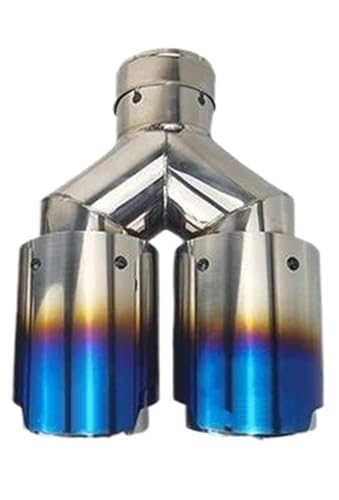 QIFHFBA Auspuff Schalldämpfer 1 Stück Edelstahl-Doppelschicht-Auto-Doppelauspuffspitze Doppelendrohr-Modifikationsschalldämpfer Endrohre & Endrohrteile(Equal in63mm out89mm) von QIFHFBA