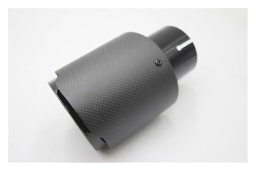 QIFHFBA Auspuff Schalldämpfer 1 Stück Kohlefaser Mattschwarzer Edelstahl Universal-Auspuffrohrspitze Tailtip Auto-Auspuffschalldämpfer Endrohre & Endrohrteile(54MM IN-89MM Out) von QIFHFBA