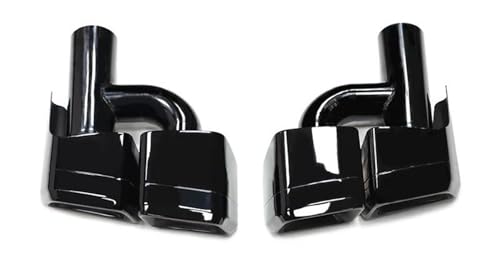 QIFHFBA Auspuff Schalldämpfer 4 Outlet Quadrat Endrohr Edelstahl Schalldämpfer Auspuff Endrohr Für Mercedes Für Benz W218 CLS320 Für CLS300 CLS500 Endrohre & Endrohrteile(H Type Black) von QIFHFBA