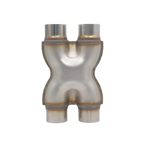 QIFHFBA Auspuff Schalldämpfer 409 Edelstahl-Auspuff-H-Rohr 2" 2,25" 2,5" 3" Einlass 51 57 63 76MM Auslass Für Universal-Auspuffschalldämpfer Endrohre & Endrohrteile(63mm 2.5inch) von QIFHFBA