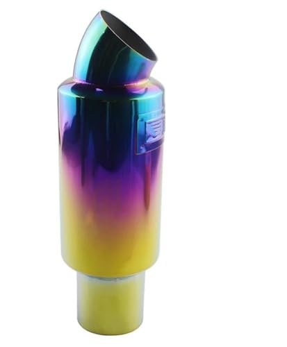 QIFHFBA Auspuff Schalldämpfer Auto Motorrad Styling Auspuff Endrohr Spitze Universal Edelstahl ID 51mm 63mm 76mm Endrohre & Endrohrteile(Multicolor 76MM) von QIFHFBA