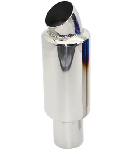 QIFHFBA Auspuff Schalldämpfer Auto Motorrad Styling Auspuff Endrohr Spitze Universal Edelstahl ID 51mm 63mm 76mm Endrohre & Endrohrteile(Silver 51MM) von QIFHFBA