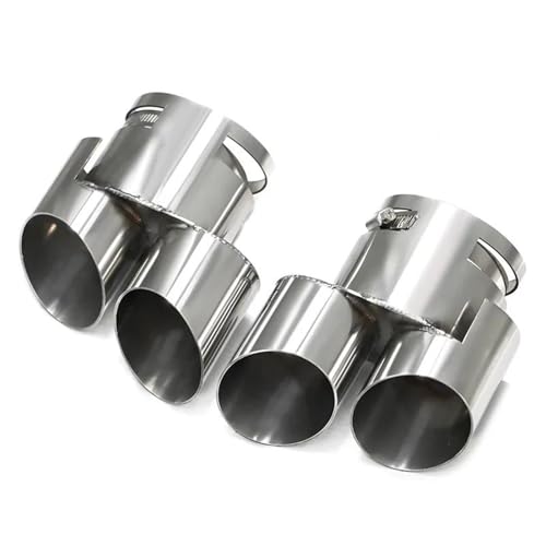 QIFHFBA Auspuff Schalldämpfer Edelstahl Schwarz Dual Auspuff Für G05 X5 Für G06 X6 G07 X7 Auspuff Schalldämpfer Header Auspuff Düse Endrohre & Endrohrteile(Silber) von QIFHFBA
