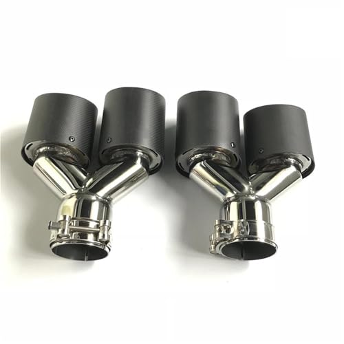 QIFHFBA Auspuff Schalldämpfer Für Jedes Auto 1 Paar Curly Carbon Universal Dual Endrohre Auspuffspitze Carbonfaser-Schalldämpferrohr Endrohre & Endrohrteile(63MM IN 101MM Out) von QIFHFBA