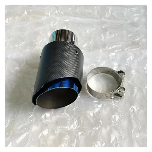 QIFHFBA Auspuff Schalldämpfer Universal Gerade Edelstahl 1 Stück Auto Matte Carbon Faser Schalldämpfer Spitze Auspuffrohr Schalldämpfer Düse Endrohre & Endrohrteile(70MM IN 101MM Out) von QIFHFBA