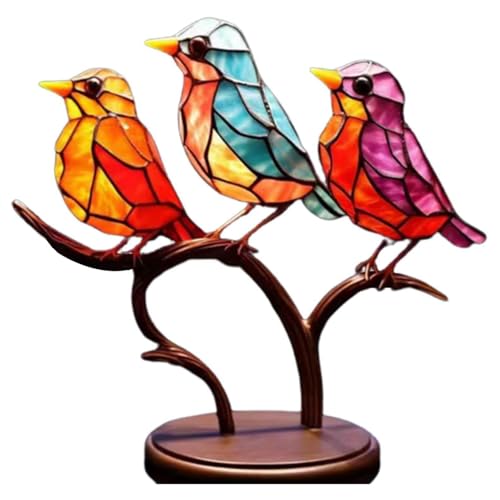 QIJIAYU Kolibri-Basteldekoration for den Tisch, niedliche Vogeldekorationen, Metallvögel auf Zweigen, Tischdekoration for Familienfeiern (Size : C) von QIJIAYU