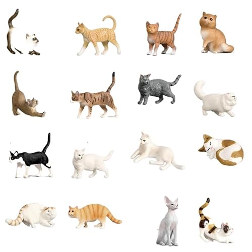 QIJIAYU Realistisches, handbemaltes Katzenmodell, PVC-Tier, Heimdekoration, Geschenk for Kinder (Size : Brown cat) von QIJIAYU