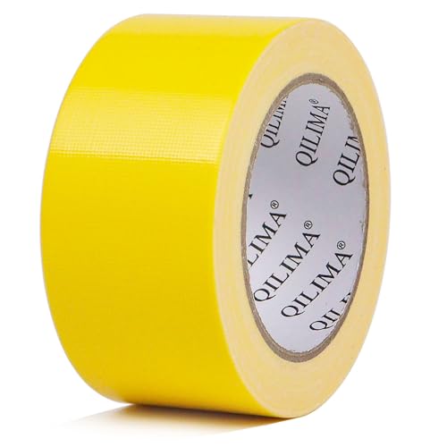 QILIMA Panzertape extra stark, 25.1 m x 50 mm – Wasserdichtes Reparaturband für innen & außen gewebeverstärktes Reparaturband, 1 Rollen (Gelb) von QILIMA