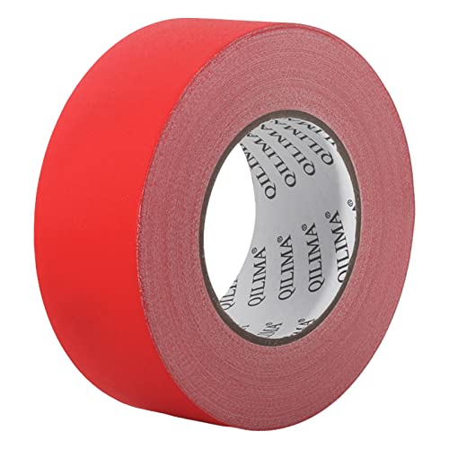 QILIMA Gewebeband Rot, 50mm x 55m x 1 Rollen, Matt und Reflexionsfrei, Gaffa Tape, Klebeband mit starker Klebkraft, Black Gaffer Tape, Gewebe-Klebeband, Panzerband von QILIMA