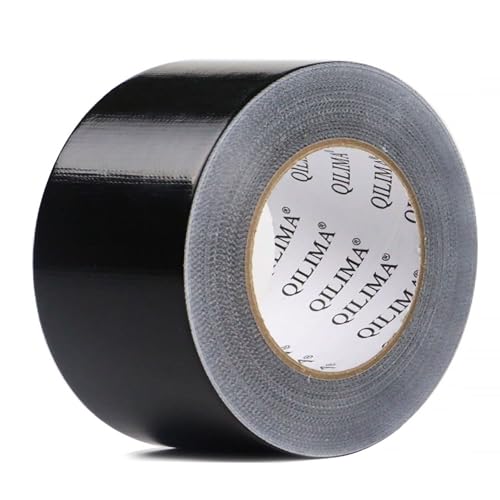 QILIMA Panzertape Wasserfest 75 mm x 55 m Panzertape Schwarz - Gewebeband - Panzerband Extra Stark - Gewebeklebeband - Duct Tape - Wasserdichtes Klebeband - Panzer Tape Band von QILIMA