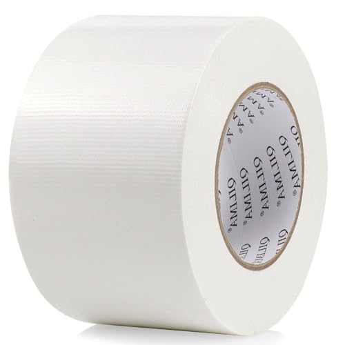 QILIMA Panzertape Wasserfest 75 mm x 55 m Panzertape Weiß - Gewebeband - Panzerband Extra Stark - Gewebeklebeband - Duct Tape - Wasserdichtes Klebeband - Panzer Tape Band von QILIMA