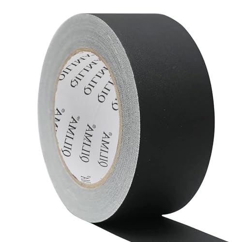 QILIMA Schwarz Klebeband Band ist langlebig, leicht zu reißen und hat keine Rückstände. Es wird als Gewebeband für Kabel, Bühnen und Fotografie verwendet - 5cmx27m von QILIMA