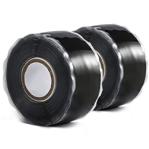 QILIMA Selbstverschweißendes Silikonband Wasserdicht Silikon Tape Reparaturband Ideal für Schlauchreparatur, Kabelreparatur, Rohrreparatur 2 Rollen 3 Meter/Rollen (Schwarz) QILIMA Selbstverschweißendes Silikonband Wasserdicht Silikon Tape Reparaturband Ideal für Schlauchreparatur, Kabelreparatur, Rohrreparatur 2 Rollen 3 Meter/Rollen (Schwarz) von QILIMA