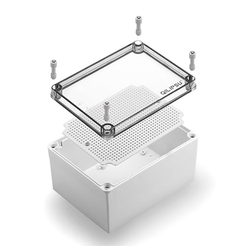 QILIPSU Abzweigdose für den Außenbereich, IP67 wasserdicht, ABS-Kunststoff, transparente Abdeckung, 200 x 150 x 130 mm, wetterfestes Gehäuse (20 x 15 x 13 cm CC) von QILIPSU