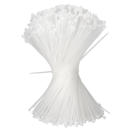 QIMEI-SHOP Kabelbinder Weiß 200 x 2,5mm Kabelbinder UV Beständig Hitzebeständig Zugfestigkeit 8KG für Kabelmanagement Gartenarbeit Werkstätten 500 Stück von QIMEI-SHOP