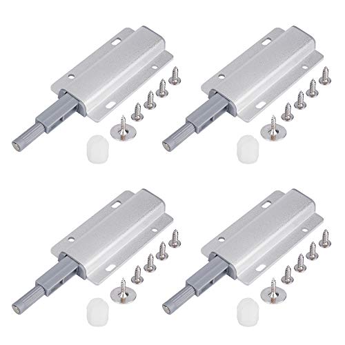 Türöffner Magnet Push to Open Türschließer Drucktüröffner Stark Dämpfer Puffer für Schublade Schranktür Schiebedach Silber 4 Stück von QIMEI-SHOP