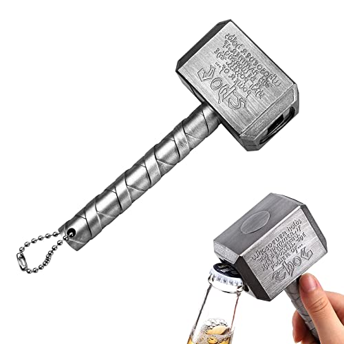 Flaschenöffner Thors Hammer Bieröffner Bierflaschenöffner für Bar Party BBQ Camping Bier 16,5x7x4,5cm Silber von QIMEI-SHOP