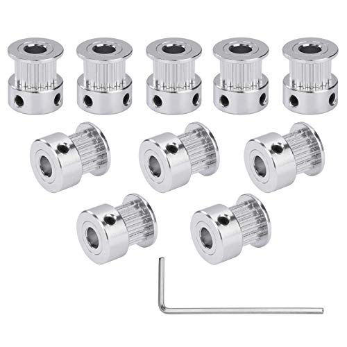 GT2 Zahnriemen Pulley 16 Teeth 5 mm Bohrung Aluminiumlegierung mit Inbusschlüssel für 3D-Drucker 6 mm Breite Zahnriemen Zubehör 11 Stück von QIMEI-SHOP