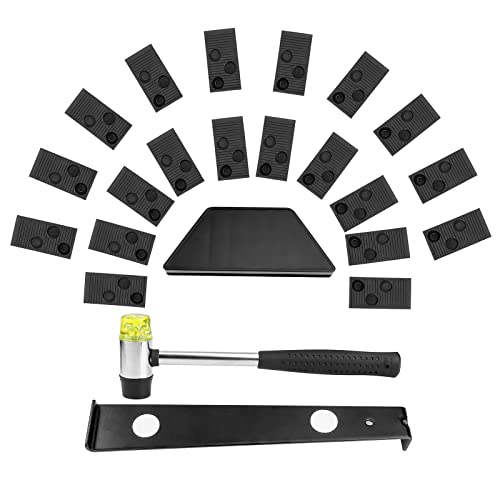 Laminat Holzfußboden Installations Set Verlegeset für Laminatfußböden mit Schlagklotz Zugstange Doppelseitiger Hammer 20 Abstandhaltern von QIMEI-SHOP