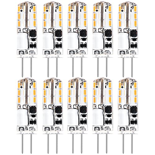 QIMEI-SHOP G4 LED Lampen 1.2W LED Leuchtmittel Warmweiss 3000K 12V AC/DC LED Birnen Ersatz für 10W Halogenlampen 120LM Stiftsockellampe Nicht Dimmbar Kein Flackern 10er Pack von QIMEI-SHOP