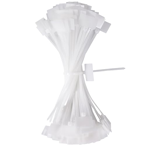 QIMEI-SHOP Kabelbinder Tags Weiß 150mm x 3mm Kabelbeschriftung Kabelbinder Set Zugfestigkeit 10 kg Verstellbare UV Beständig für Kabelmanagement Gartenarbeit 100 Stück von QIMEI-SHOP