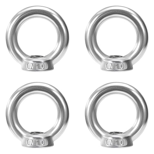 QIMEI-SHOP Ringmutter M10 Ösenmutter 304 Edelstahl Ringmuttern Augenmutter Hardware Ringösen Ringförmige for Befestigen Hängende 4 Stück QIMEI-SHOP Ringmutter M10 Ösenmutter 304 Edelstahl Ringmuttern Augenmutter Hardware Ringösen Ringförmige for Befestigen Hängende 4 Stück von QIMEI-SHOP