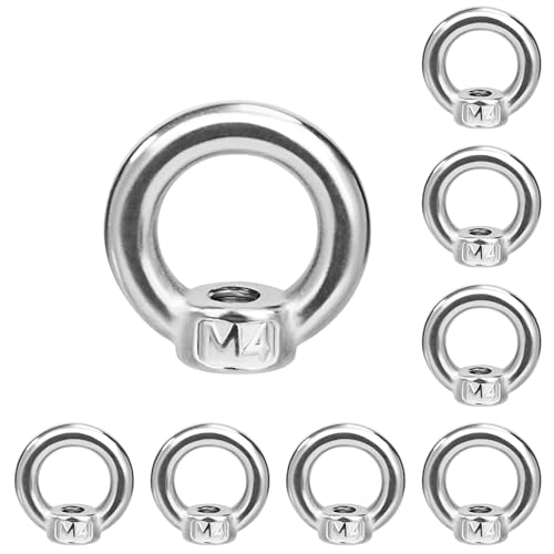 QIMEI-SHOP Ringmutter M4 Ösenmutter 304 Edelstahl Ringmuttern Augenmutter Hardware Ringösen Ringförmige for Befestigen Hängende 8 Stück QIMEI-SHOP Ringmutter M4 Ösenmutter 304 Edelstahl Ringmuttern Augenmutter Hardware Ringösen Ringförmige for Befestigen Hängende 8 Stück von QIMEI-SHOP