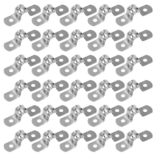QIMEI-SHOP Rohrschellen Befestigungsschelle 10mm Rohrschelle Edelstahl U-Typ Rohrklemme Sattelklemme für Befestigung Gasrohre Wasserrohre Kabelrohr 30 Stück von QIMEI-SHOP